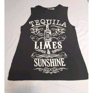 U Love Closet Los Angeles Women Gray Tank Top XS Tequila Limes & Sunshine